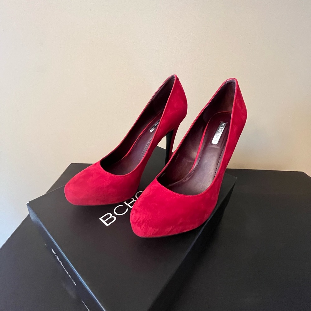BCBGeneration Parade, Red Suede, Stiletto Heel, 8.5M, NWT
